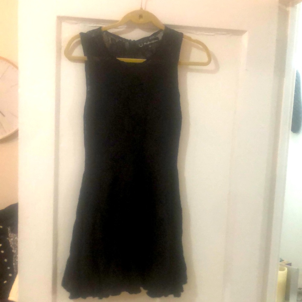 Mini black lace dress